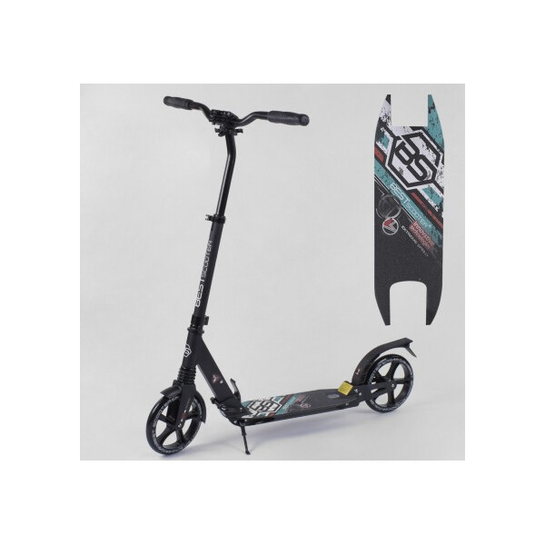 

Двухколесный самокат Best Scooter 22788 складной Два амортизатора Черный с бирюзовым