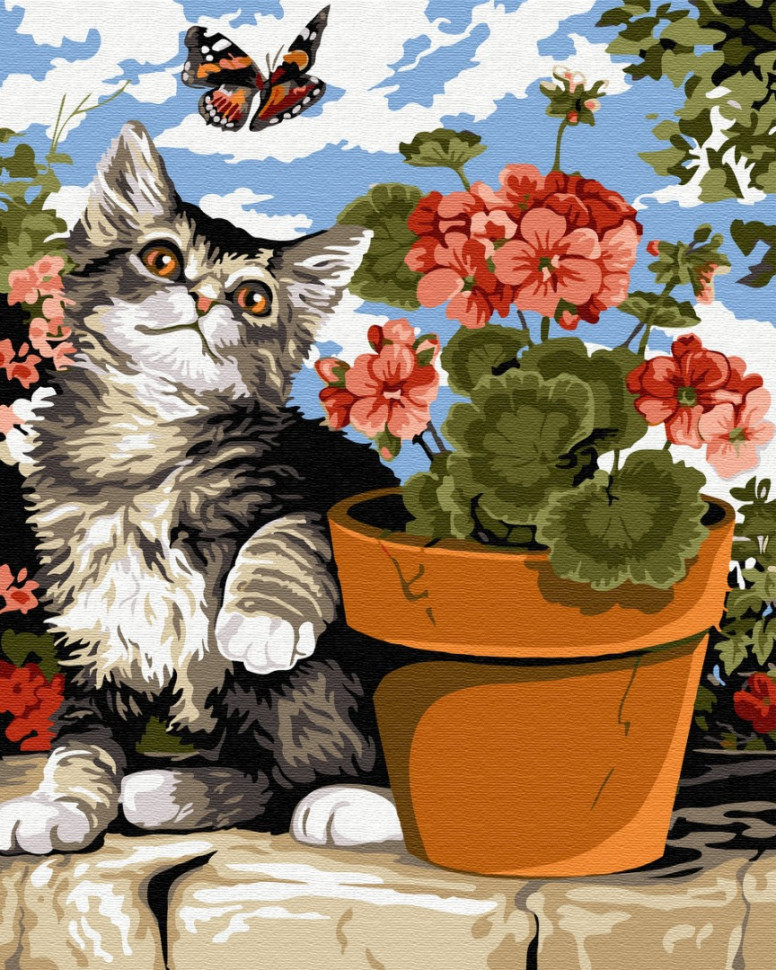 

Картина по номерам. Brushme "Ленивый котенок" GX33227
