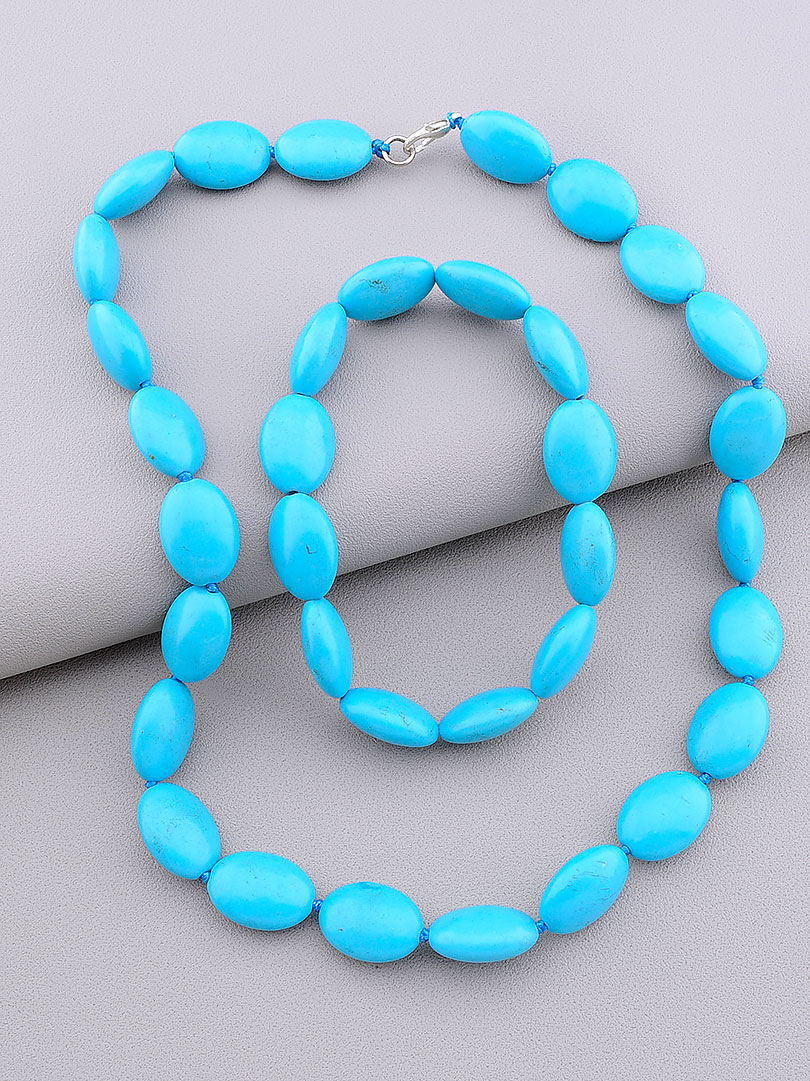 

Комплект бусы и браслет из бирюзы Sunstones 43 см. 095237