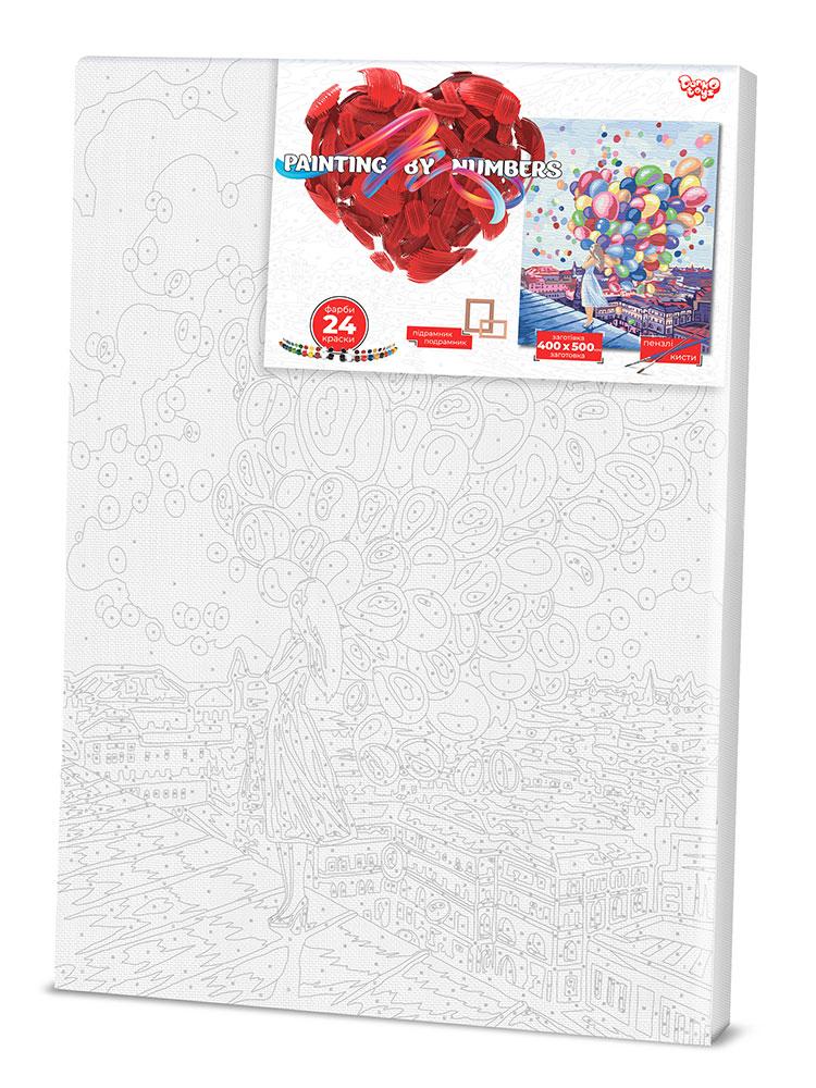 

Креативна творчість "PAINTING BY NUMBERS" 40см*50см економ №3 Дівчинка з кульками