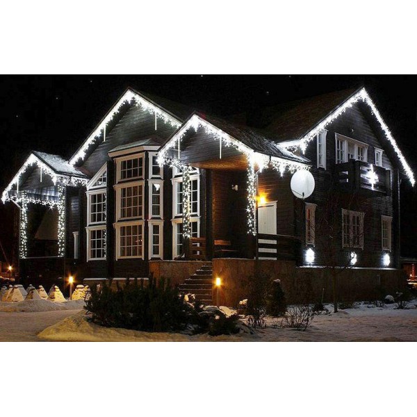 

Гирлянды уличные для фасада Бахрома 5м, Multi Function 100 LED, белое свечение