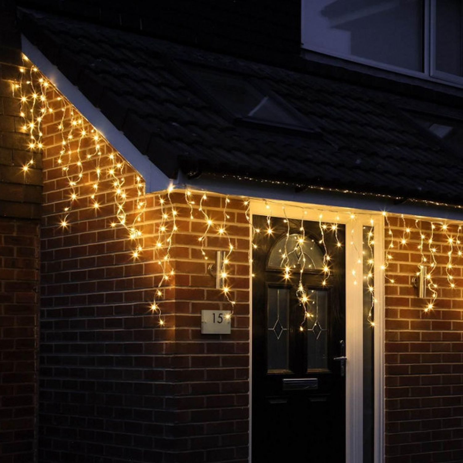 

Гирлянда уличная морозостойкая 5м, Multi Function Бахрома 100 LED, жёлтое свечение, белый провод