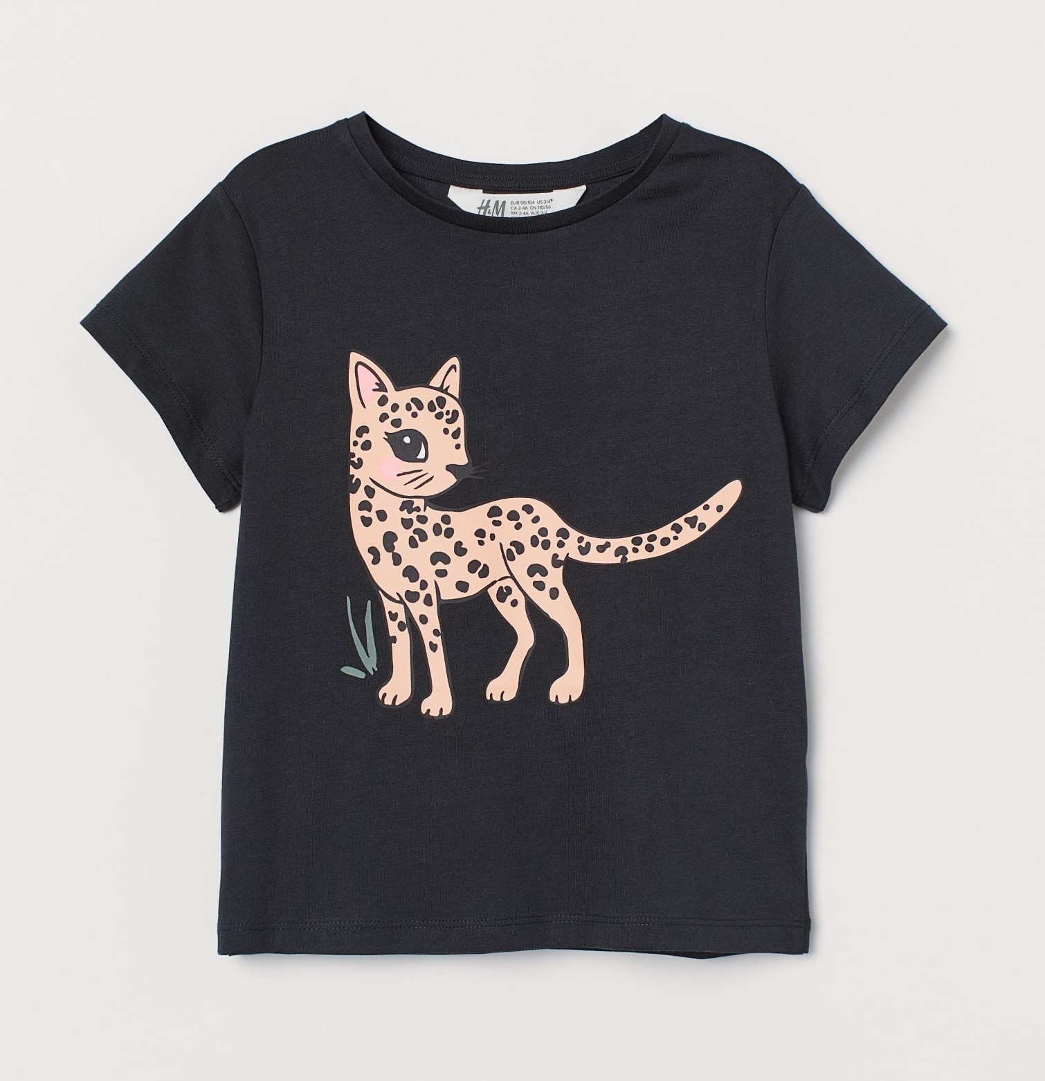 

Футболка детская H&M "Леопард" чёрная 92