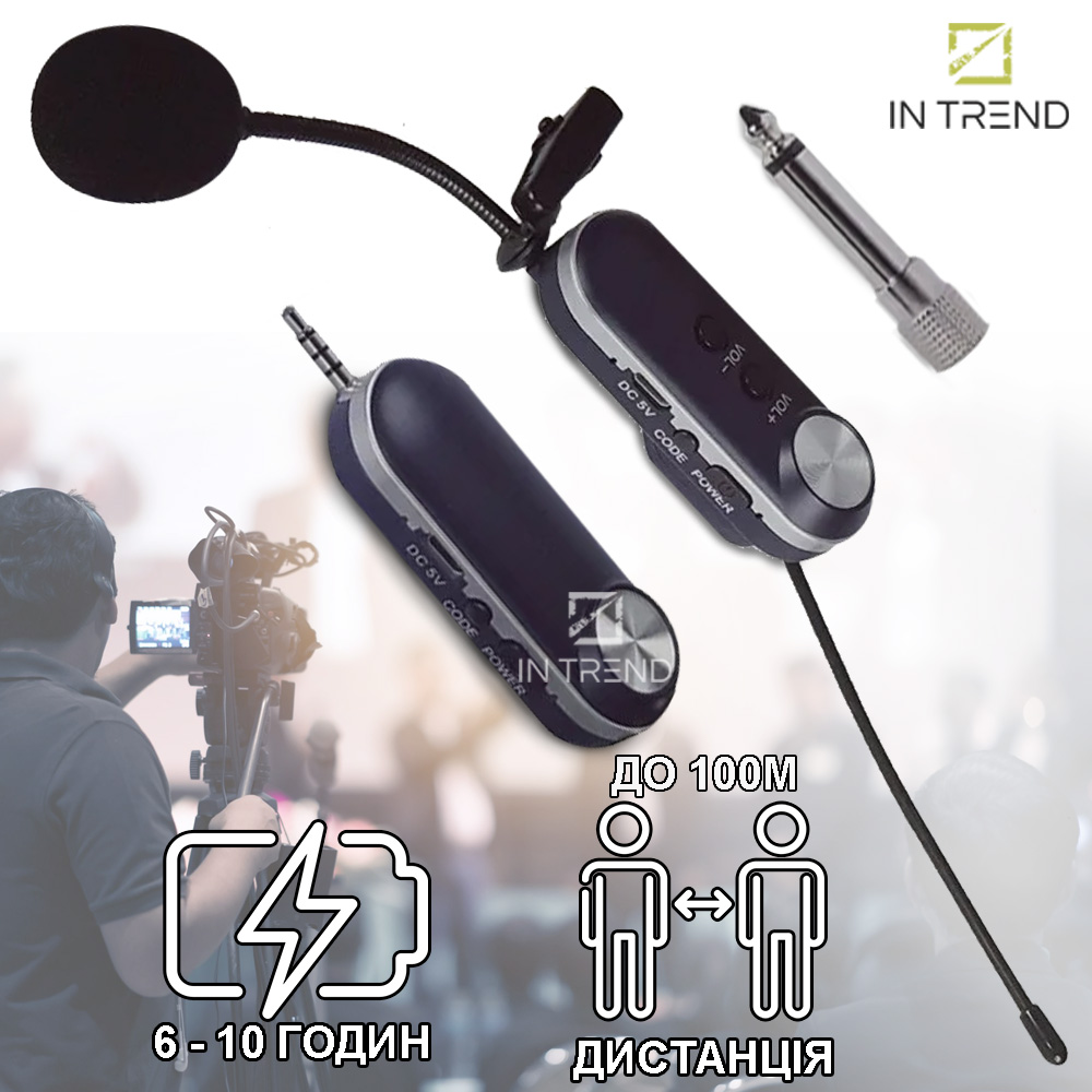 

Радио микрофон петличка – гарнитура SHUPERD M3NK профессиональный беспроводной с ветрозащитным экраном и рабочим расстоянием в 100 м на аккумуляторе для вокалистов гидов экскурсоводов, Черный