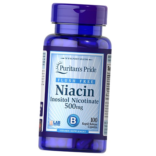 

Ниацин не вызывающий покраснений, Flush Free Niacin 500, Puritan's Pride 100капс (36367195)