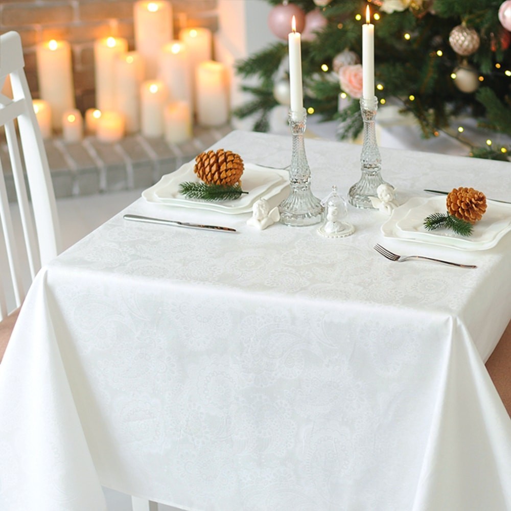 

Скатерть Lodex Akril White 155*360 водоотталкивающая