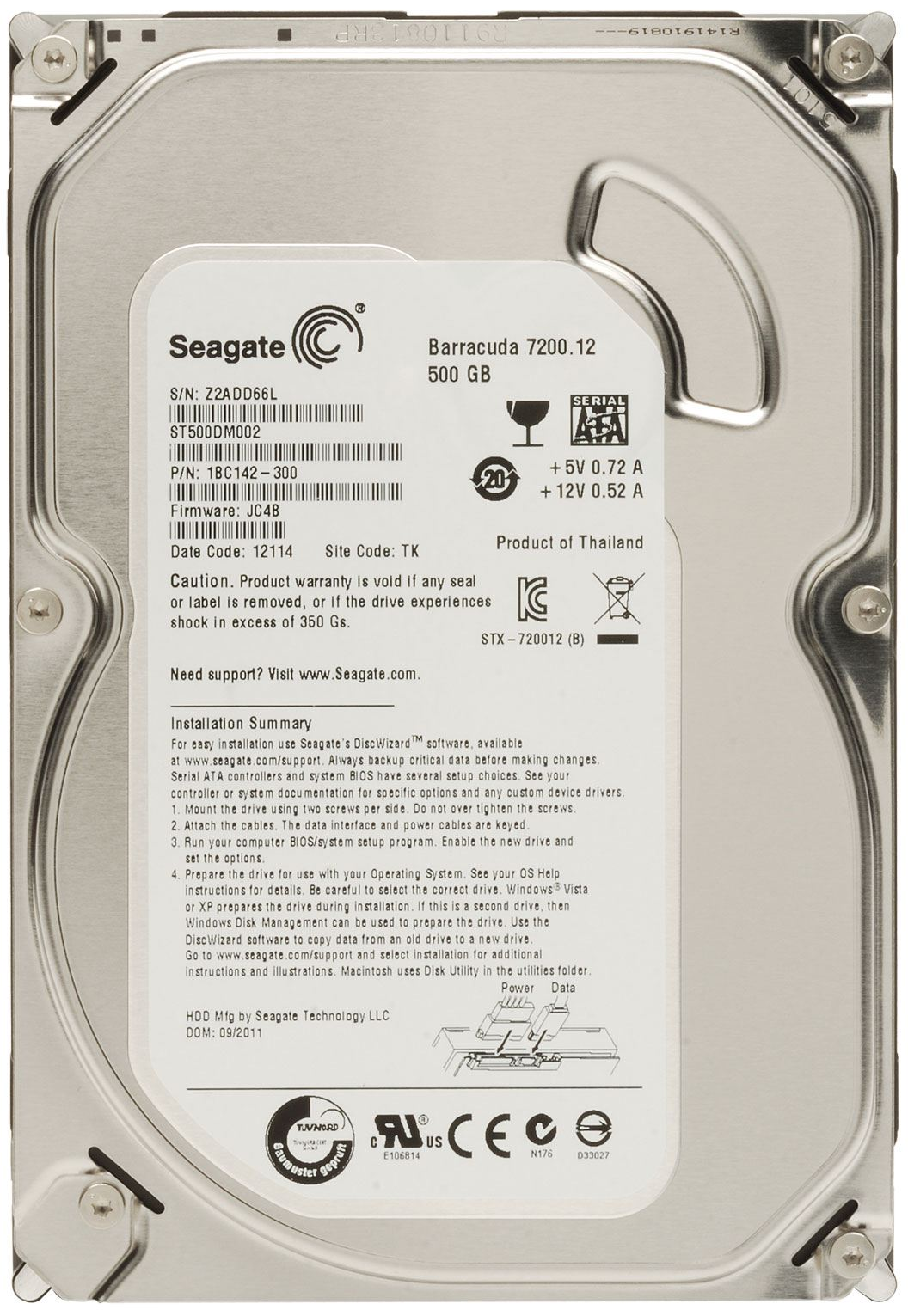 

Жесткий диск Seagate Desktop HDD 500ГБ 7200об/м 16МБ 3.5" SATA II (ST3500418AS)