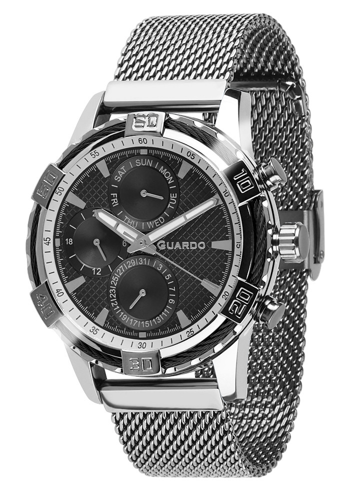 

Часы мужские Guardo B01352-(2)-1 серебряные