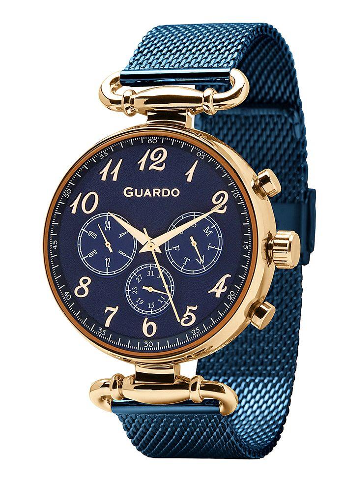 

Часы женские Guardo 11221-5 сине-золотые