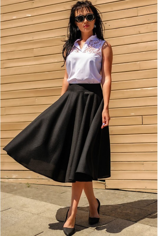 

Клешенная юбка Look and Buy Malaga  Черный, Клешенная юбка Look and Buy Malaga 44 Черный