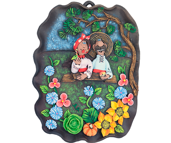 

Картина - панно SouveniRainbow Казачка с казаком за столом 22 х 26 см.(45- 9 )
