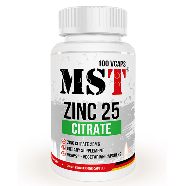 

Минералы MST Nutrition Zinc Citrate 25 100 капс