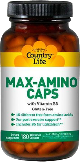 

Аминокислотный комплекс Country Life MAX-AMINO с витамином В6 180 капсул (015794014966)