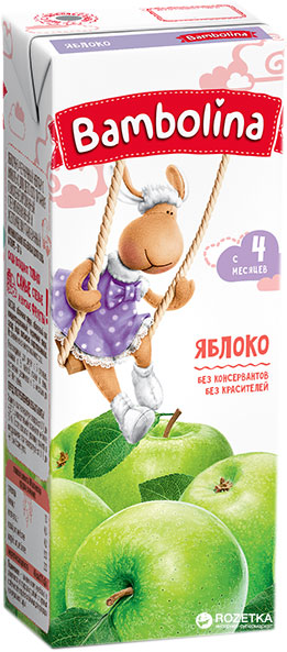 Акция на Упаковка яблочного сока Bambolina 200 мл х 27 шт (4813538003827) от Rozetka UA
