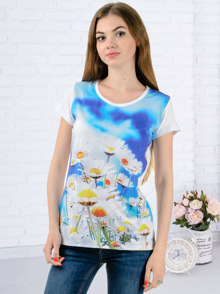 

Женская футболка принт фото Irvik K3125 46 р