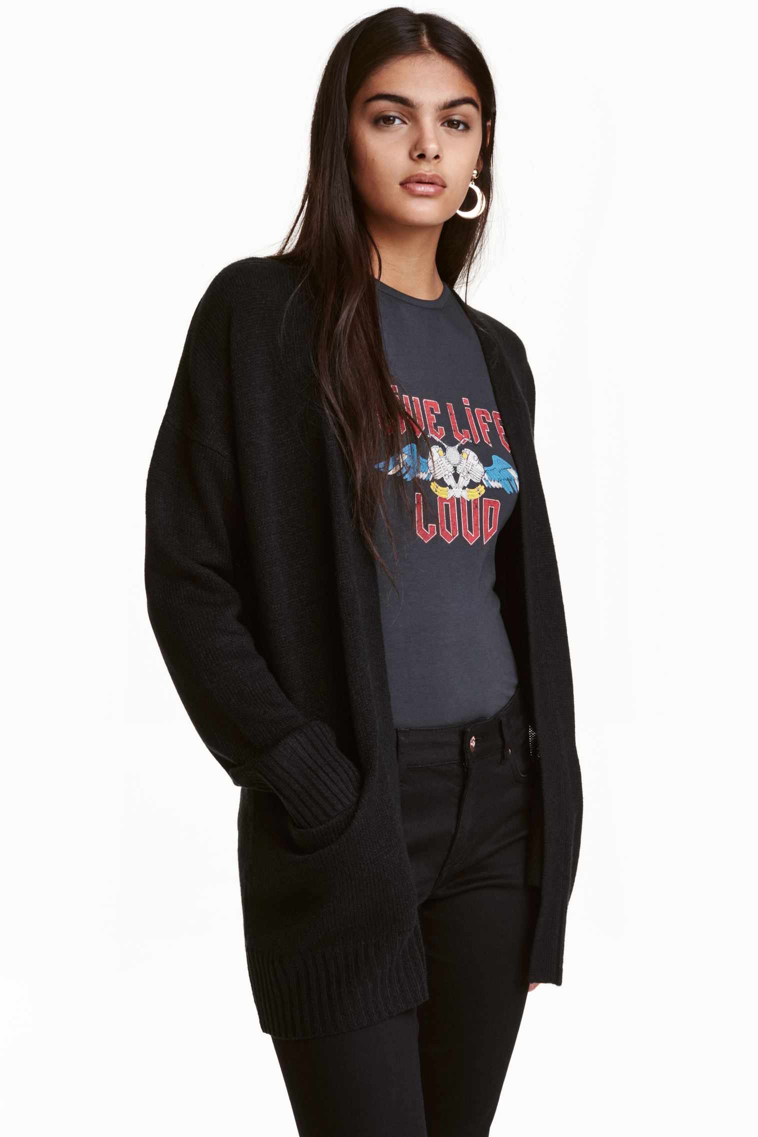 

Кардиган H&M S черный 22104089504