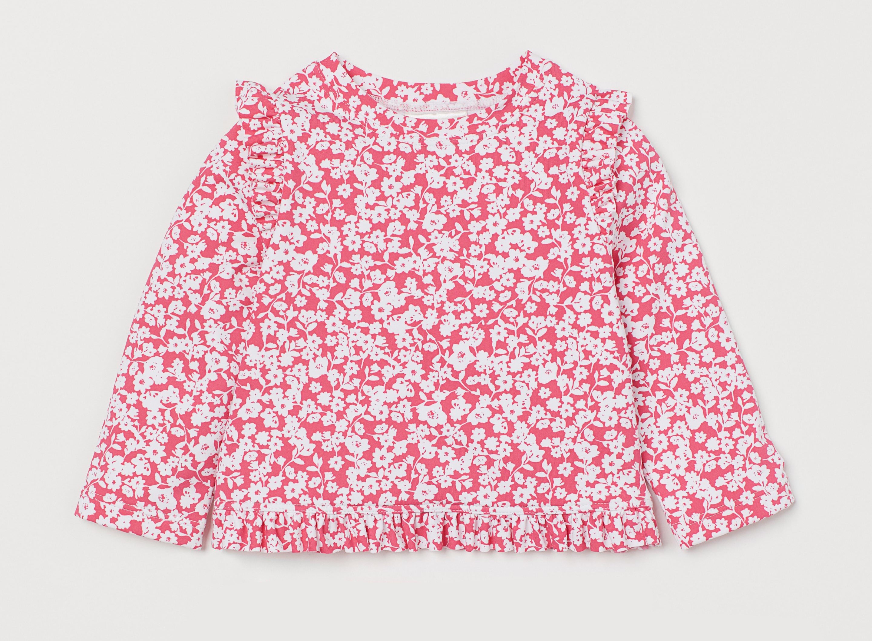 

Купальный лонгслив H&M 86 92см бело розовый цветы 7264689