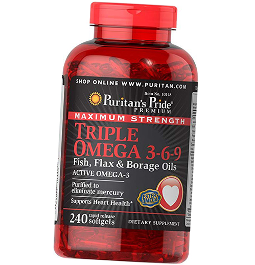 

Омега 3 6 9, Maximum Strength Triple Omega 3-6-9, Puritan's Pride 240гелкапс (67367019)