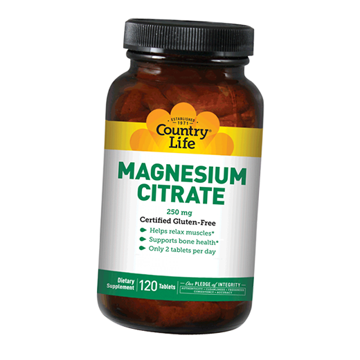 

Магний Цитрат, Magnesium Citrate, Country Life 120таб (36124061)