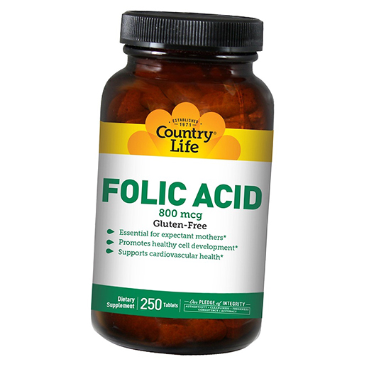 

Фолиевая кислота, Folic Acid, Country Life 250таб (36124073)