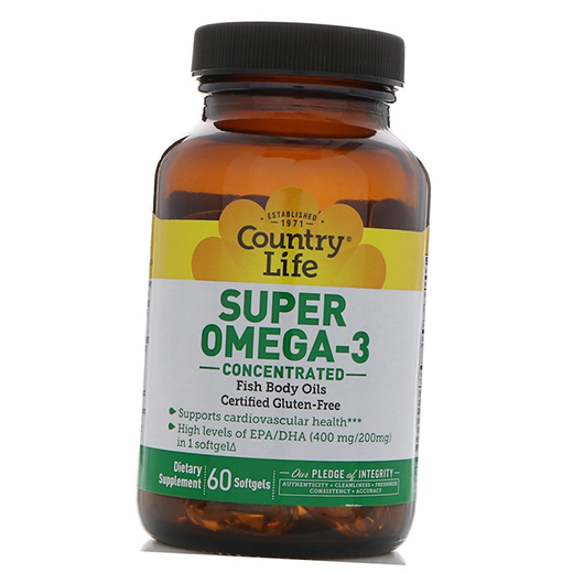 

Super Omega-3 Concentrated Country Life 60гелкапс (67124005)