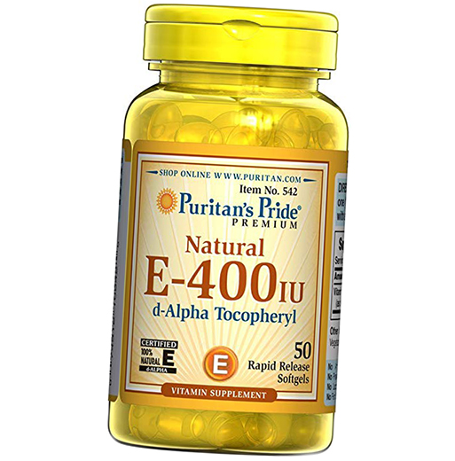 

Натуральный Витамин Е, Natural E-400, Puritan's Pride 50гелкапс (36367005)