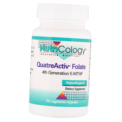 

Фолат, 4-е поколение 5-MTHF, QuatreActiv Folate, Nutricology 90вегкапс (36373026)