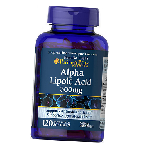 

Антиоксидант Puritan's Pride Alpha Lipoic Acid 300 120гелкапс (70367003)