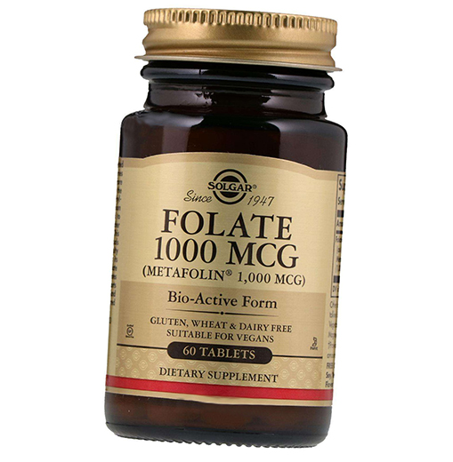 

Фолат, метафолин, Folate 1000, Solgar 60таб (36313094)