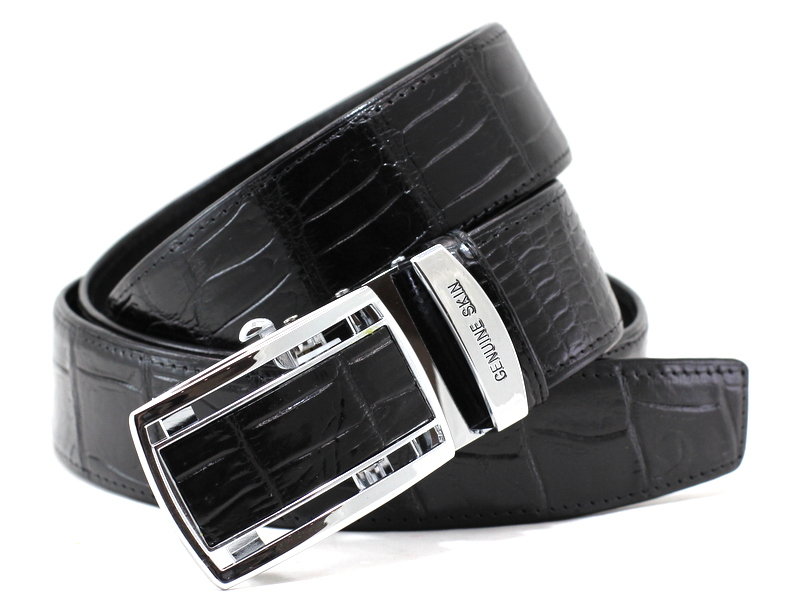 

Ремень из кожи крокодила (N TLС 38Z Black) 110-125 см черный