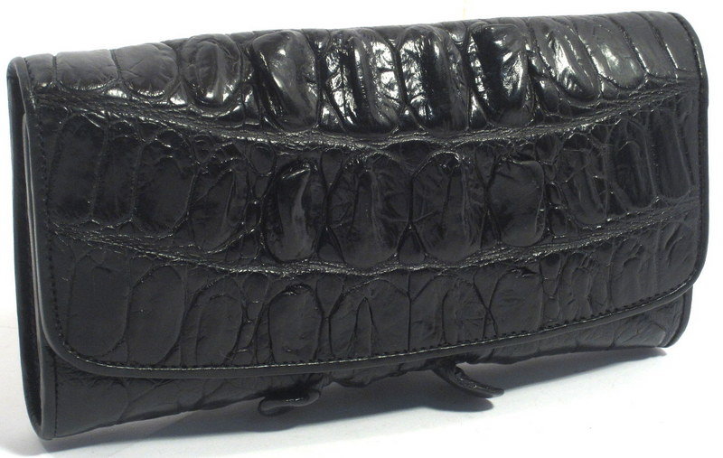 

Женское портмоне из кожи крокодила (NWC-03BT1025 black) черный