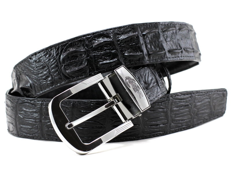 

Ремень из кожи крокодила (105-15 Black) 110-125 см черный