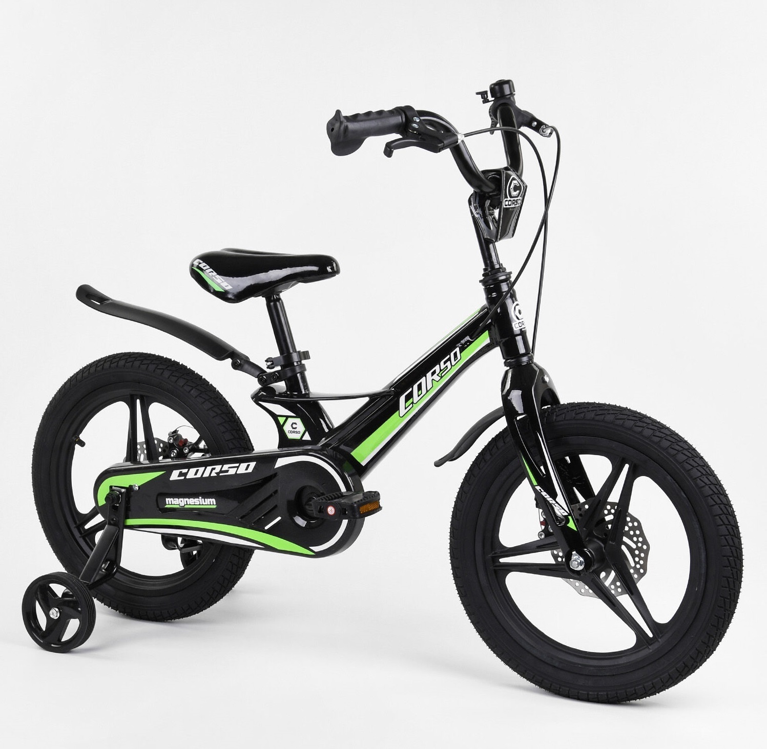 

Велосипед Corso Magnesium 16" MG-16219 Black / Green (MG-16219)