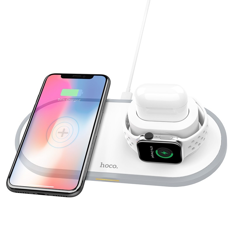 

Беспроводное зарядное устройство Hoco Wireless Charger 3 в 1 для Apple iPhone Apple Watch и AirPods