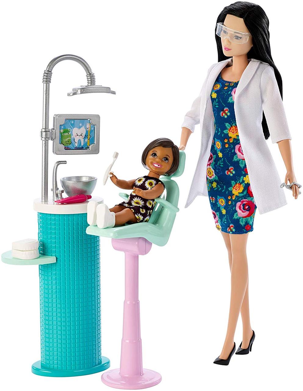 

Набор кукла Барби Брюнетка стоматолог с аксессуарами и мебелью FXP17 (Barbie Dentist Doll)