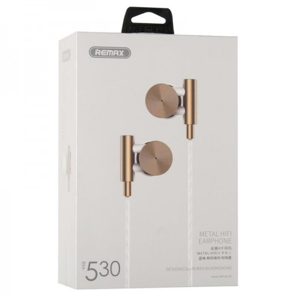 

HF Remax (OR) RM-530 Gold (metal + volume control + mic + button call answering)