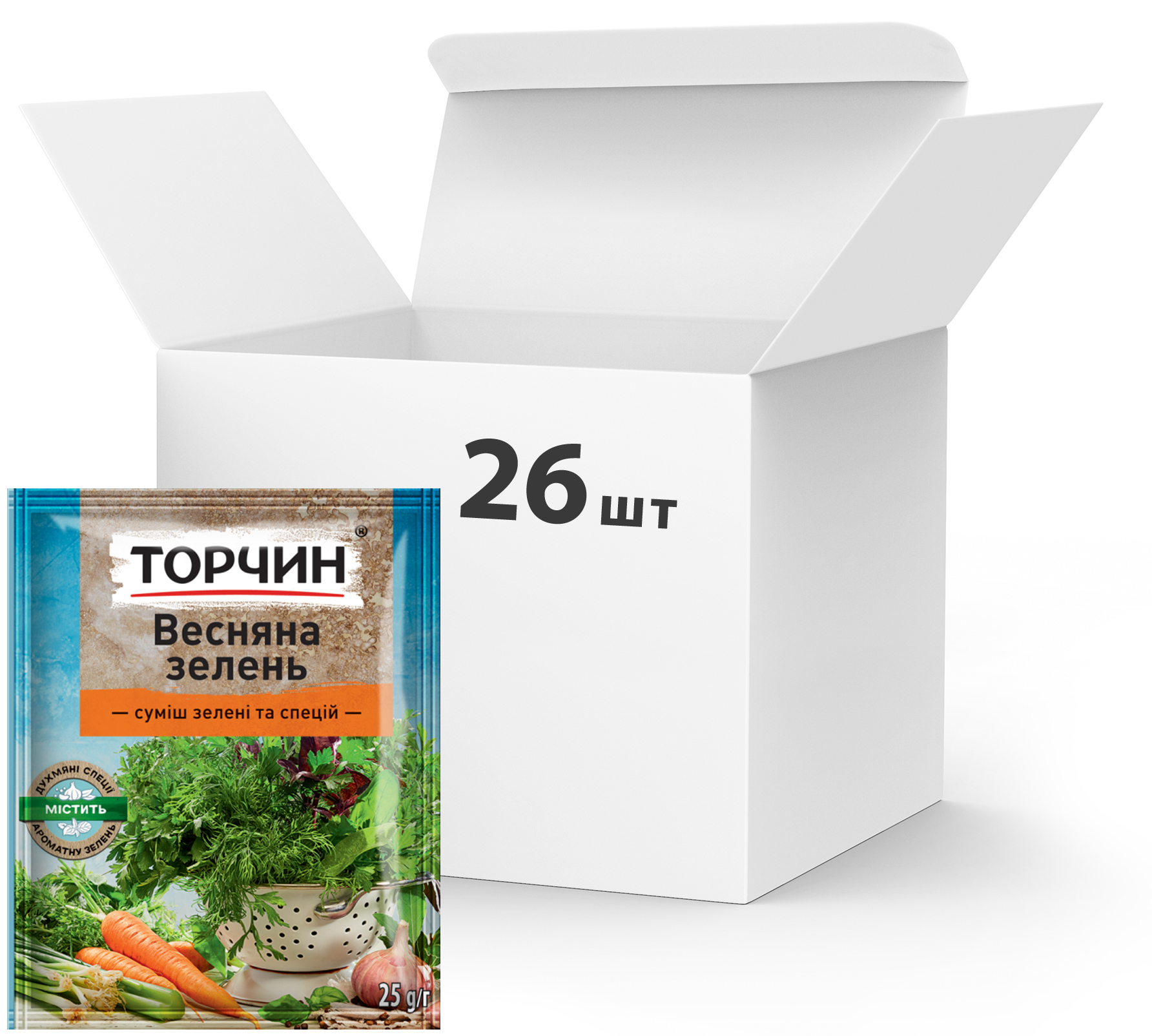 Акція на Упаковка приправы ТОРЧИН Весенняя зелень 25 г х 26 шт (4820183200051) від Rozetka UA