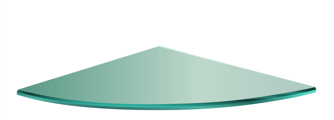 

Полка НСК угловая радиусная стеклянная 250ммх250ммх8мм, прозрачная.
