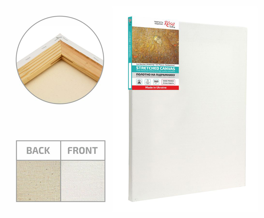 

Холст грунтованный на подрамнике Rosa Gallery среднее зерно хлопок 30х40