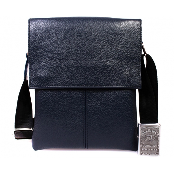 

Мужская кожаная сумка через плечо CasualStyle SM-4383 синяя