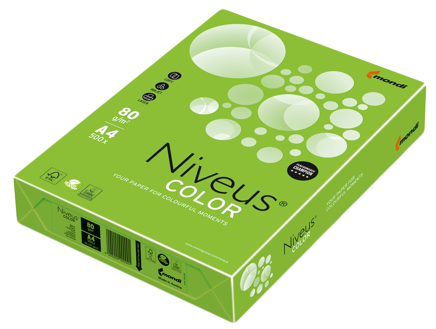 

Бумага офисная Niveus A4 80 г/м2 интенсив 500 листов Зеленая (9003974460642)