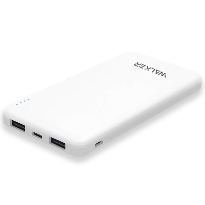 

УМБ WALKER WB-410 10000mAh 2USB/2.1A/2.1A Разъем Type-C/micro white