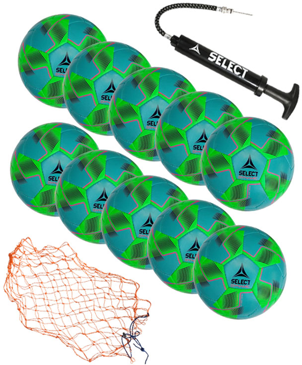 

Набор футбольных мячей Select Dynamic BOX №5 10 шт + Насос + Сетка для мячей Turquoise-Yellow (2000000096872)