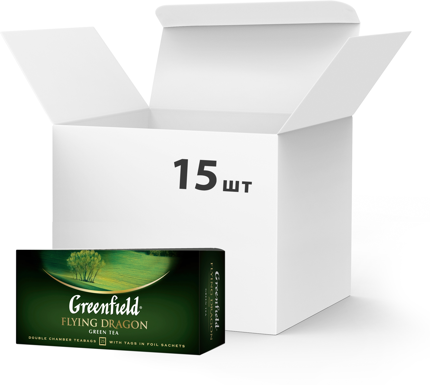 Акция на Упаковка чаю пакетованого Greenfield Flying Dragon 25 пакетиків х 15 шт. от Rozetka