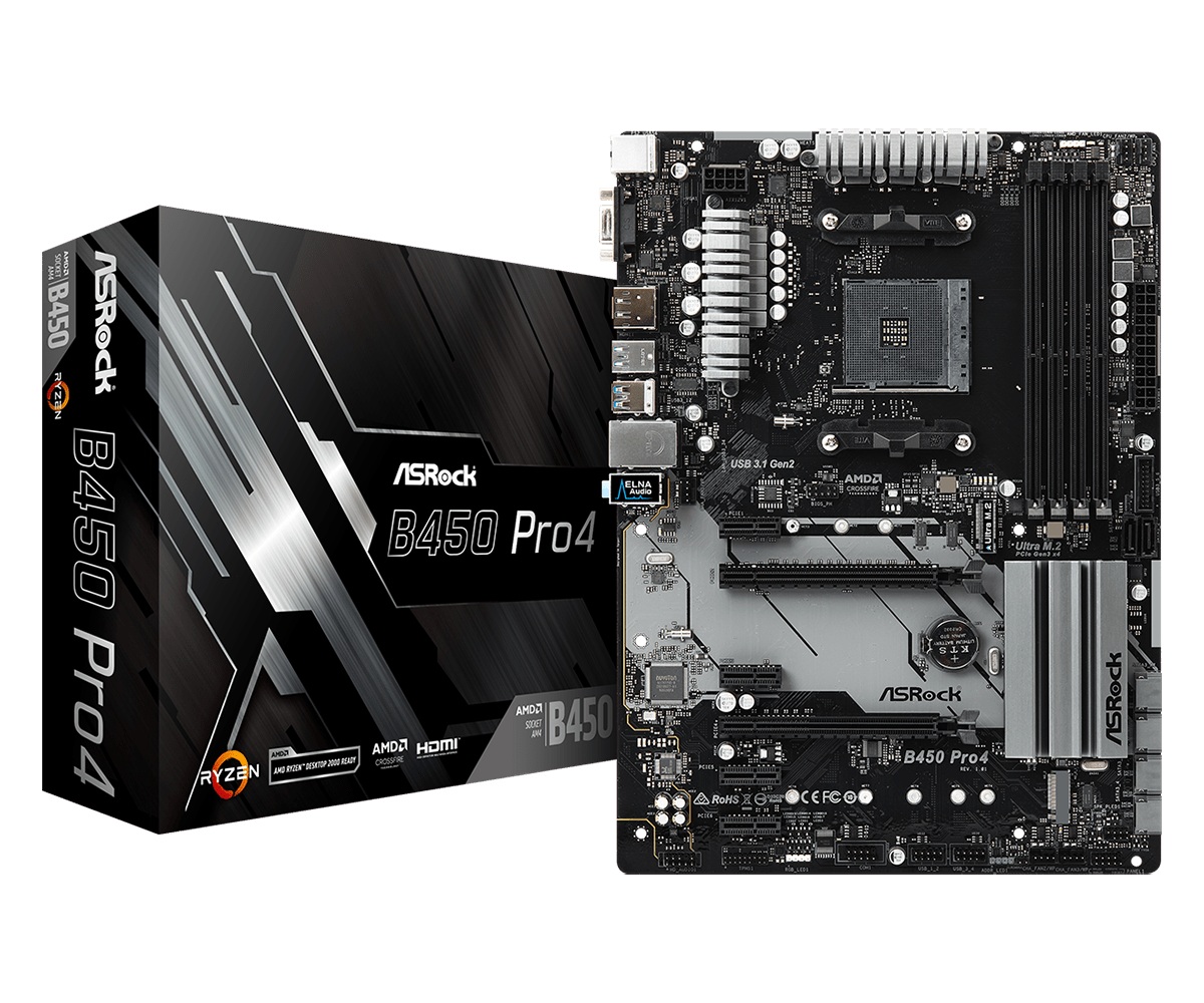 

Материнская плата ASRock B450 Pro4 Socket AM4