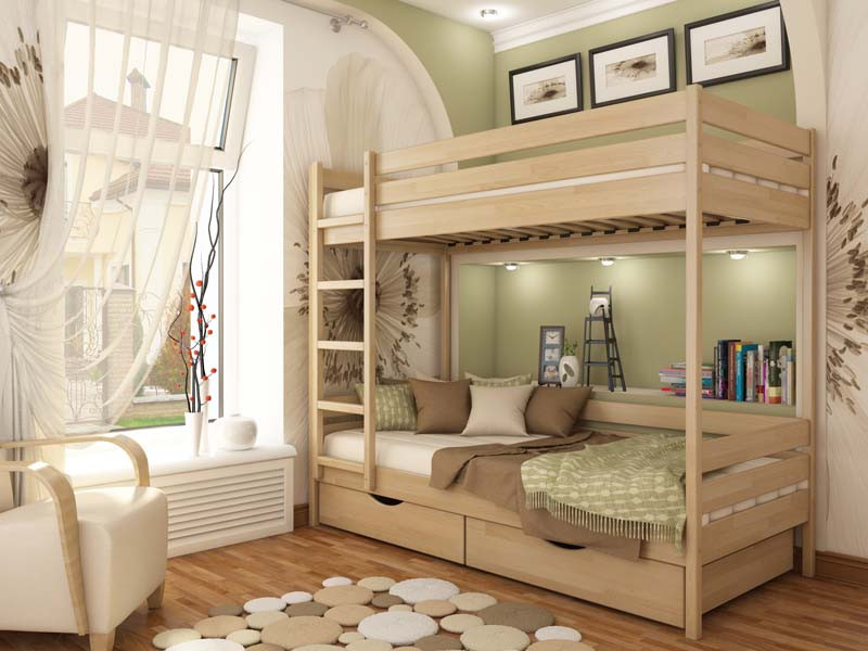 

Двухярусная кровать Dreamwood Дуэт, массив ясень