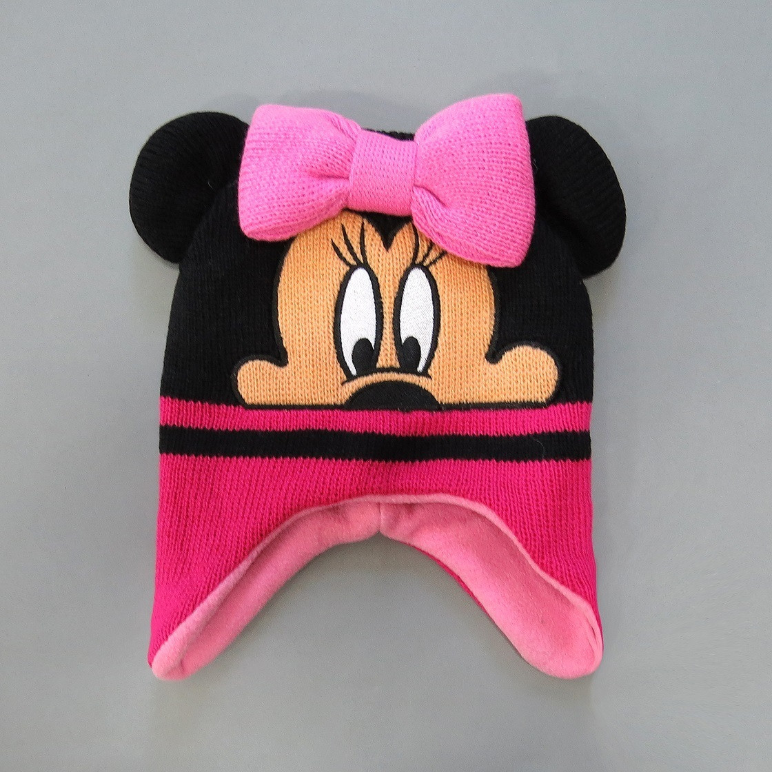 

Теплая шапка Minnie Mouse Disney для девочки 52 см Черная с розовым 17148