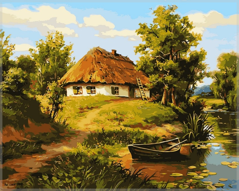 

Картина по номерам DIY Babylon Домик возле пруда (VP356) 40 х 50 см (114829)
