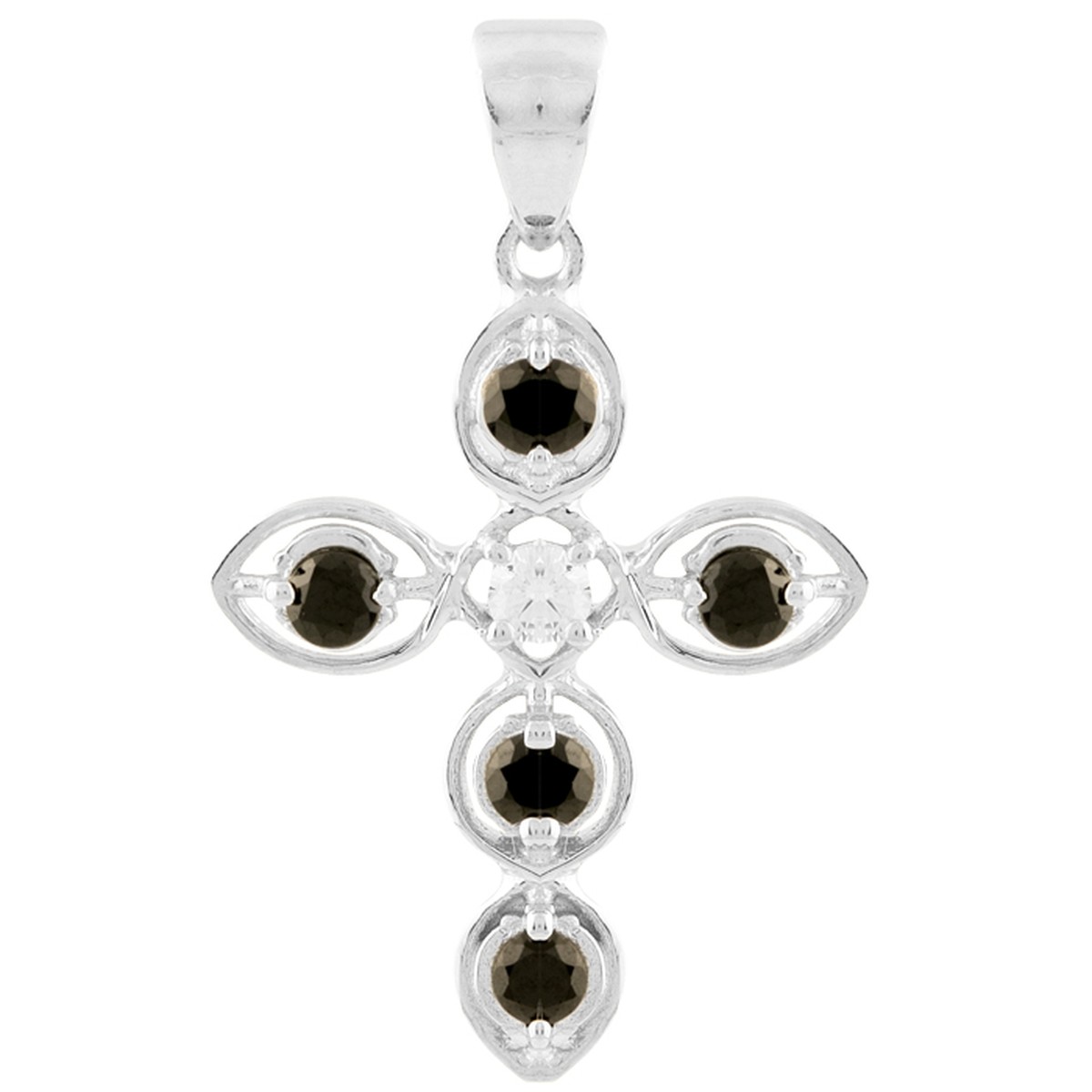 

Серебряный крестик SilverLine с сапфиром