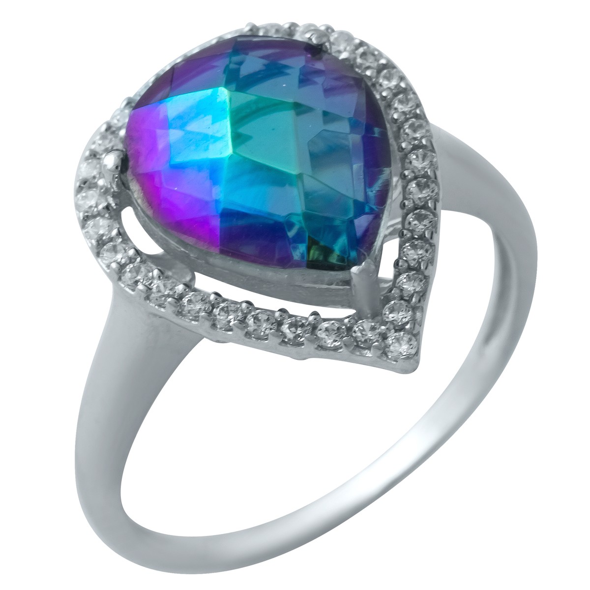 

Серебряное кольцо SilverBreeze с мистик топазом 18.5 размер
